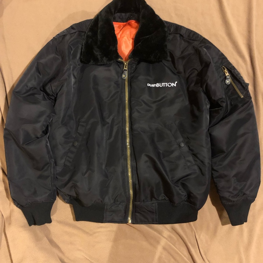 pushButton oversized Bomber Jacket